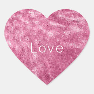 Glitzy Sparkle Pink Heart Sticker