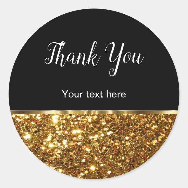 Glitzy Thank You Sticker Labels (Front)