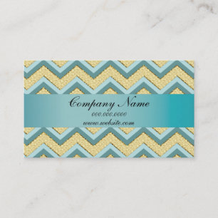 Glitzy Topaz  Zigzag Pocket 2019 Calendar Business Card