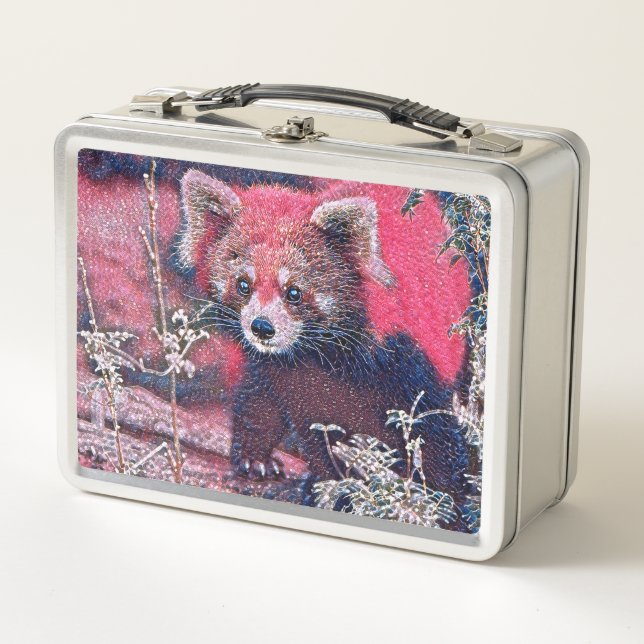 GlitzyAnimal_RedPanda_005 Metal Lunch Box (Front)