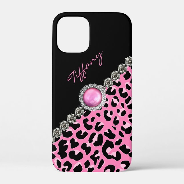 Glitzzy Pink Jaguar Print iPhone Case-Mate iPhone Case (Back)