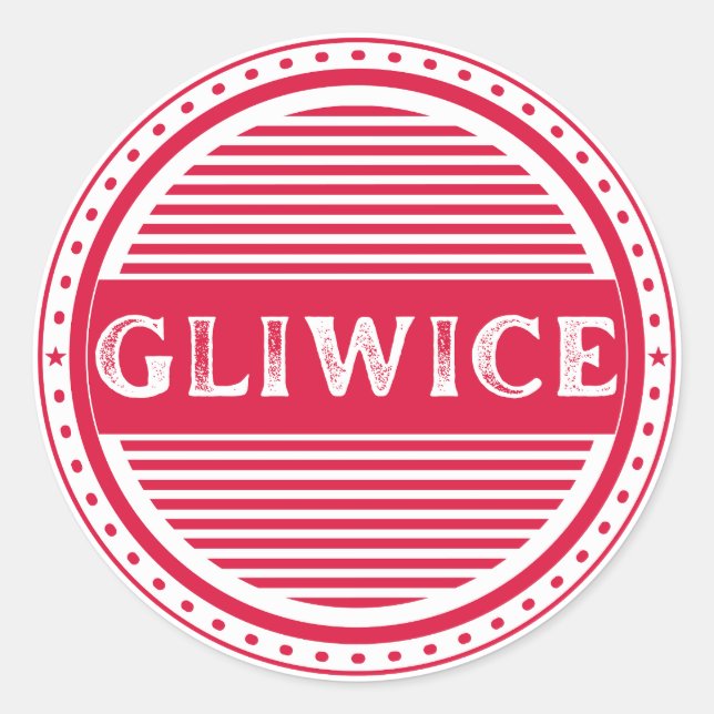 Gliwice City Pride Emblem – Polish Identity Classic Round Sticker (Front)