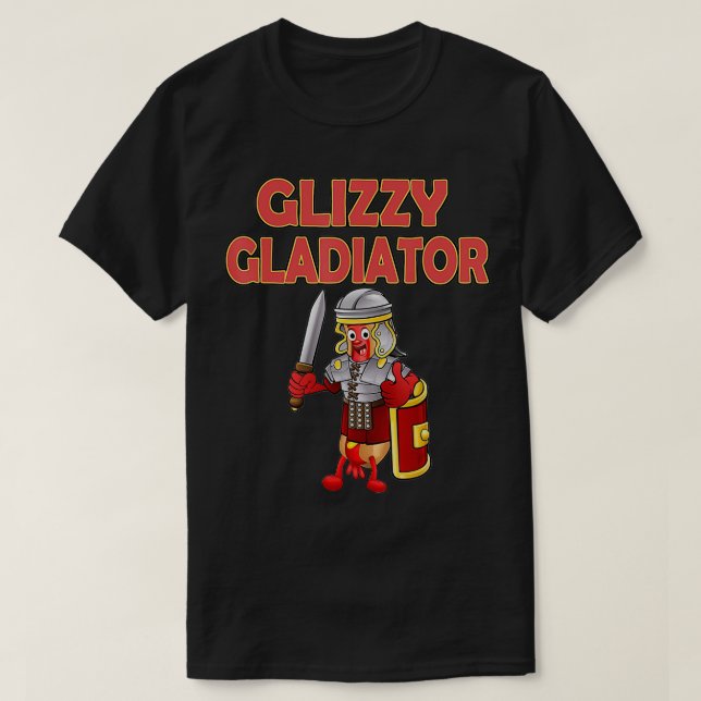 Glizzy Gladiator Hot Dog in Armor Suit Costume  T-Shirt (Design Front)