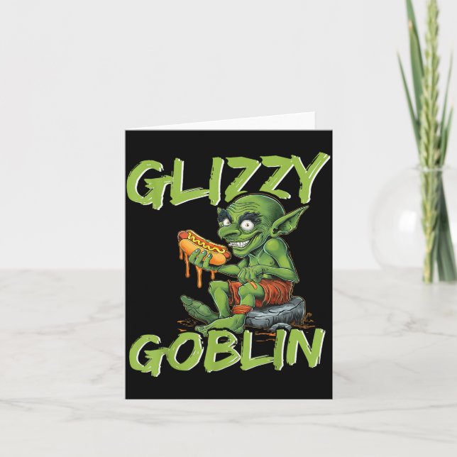 Glizzy Goblin Funny Glizzy Gobbler Hot Dog Lover  Card (Front)