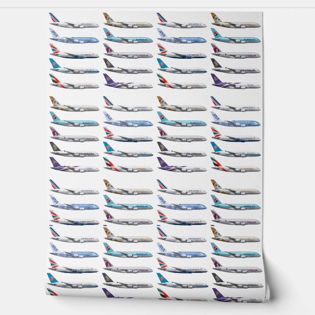 Global Airline Fleet Airbus 380 Wallpaper (Unrolling)