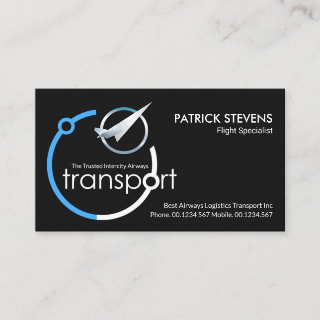 Global Airways Transport Satellite Aviation Business Card (Front)