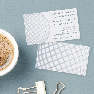 Global Business Consultant Blue Grey Globe Business Card