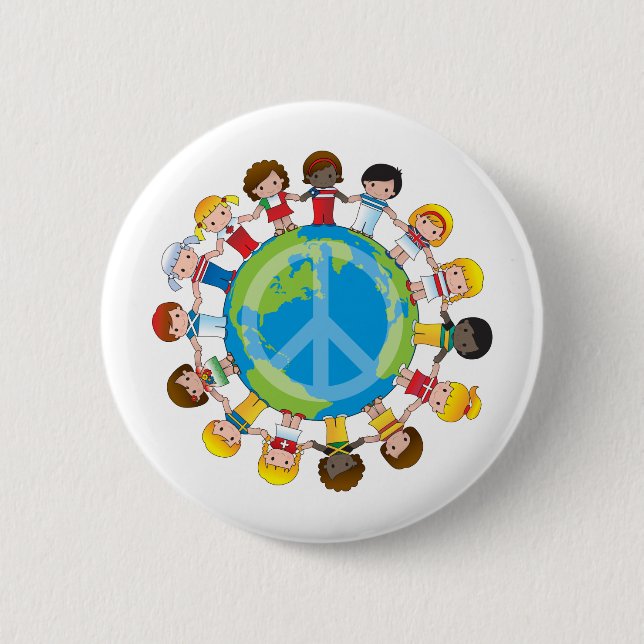 Global Children 6 Cm Round Badge (Front)