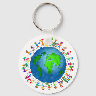 Global Christmas Kids Key Ring