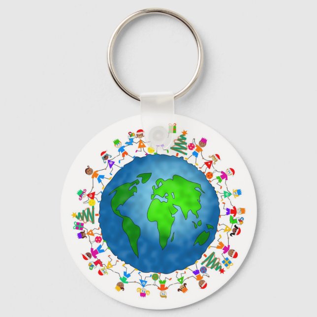 Global Christmas Kids Key Ring (Front)