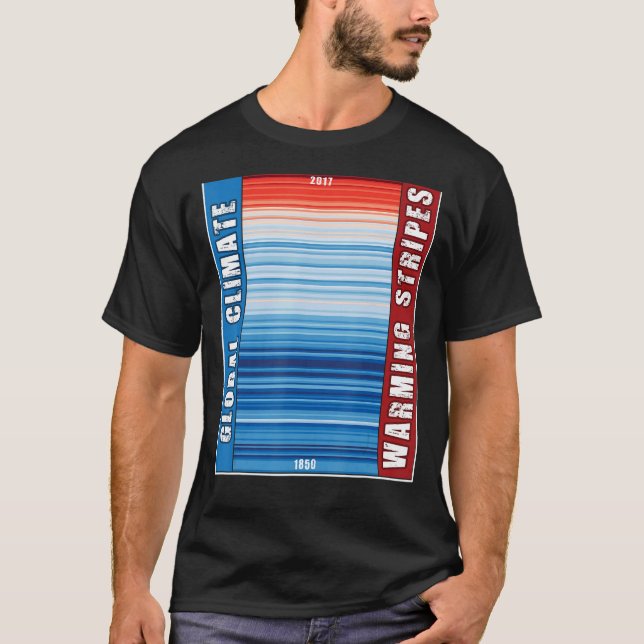 Global Climate Warming Stripes T-Shirt (Front)