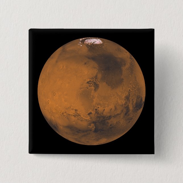 Global Colour View of Mars 15 Cm Square Badge (Front)