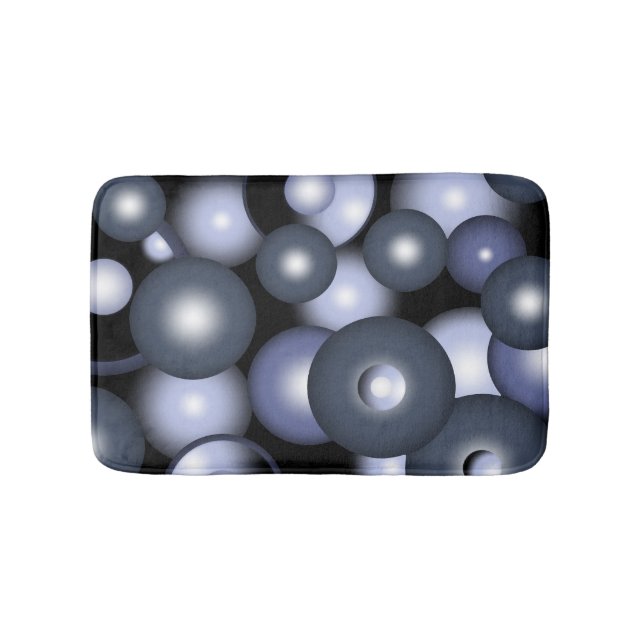 Global Concentric Circle Orbital Abstract Art  Bath Mat (Front)