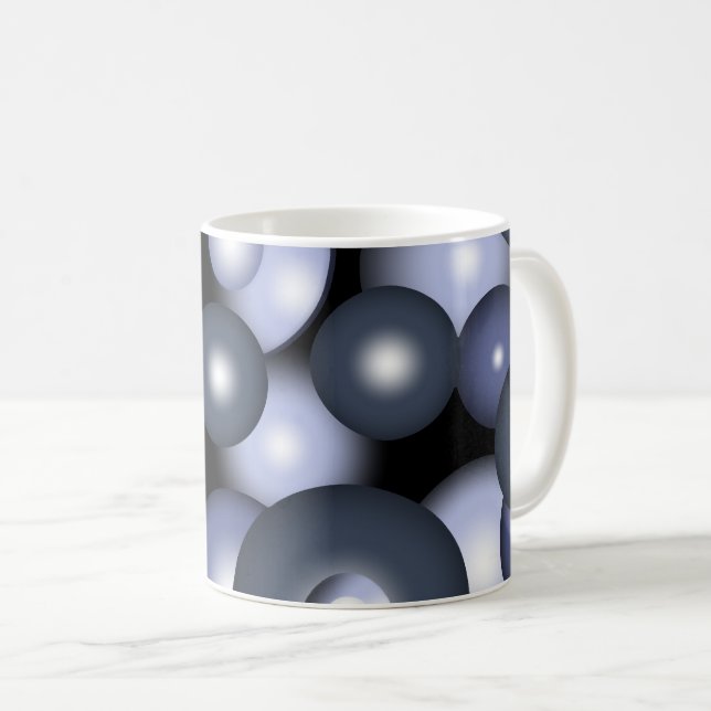 Global Concentric Circle Orbital Abstract Art Coffee Mug (Front Right)