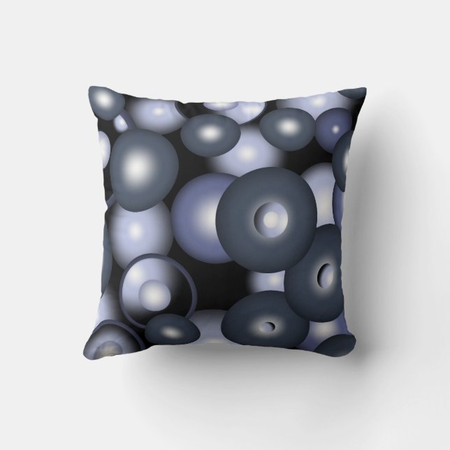 Global Concentric Circle Orbital Abstract Art Cushion (Back)