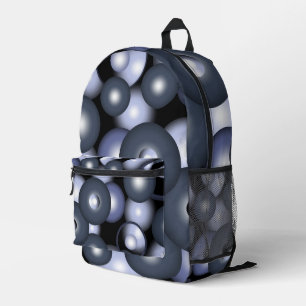 Global Concentric Circle Orbital Abstract Art Printed Backpack