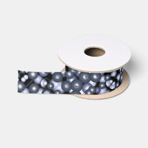 Global Concentric Circle Orbital Abstract Art Satin Ribbon