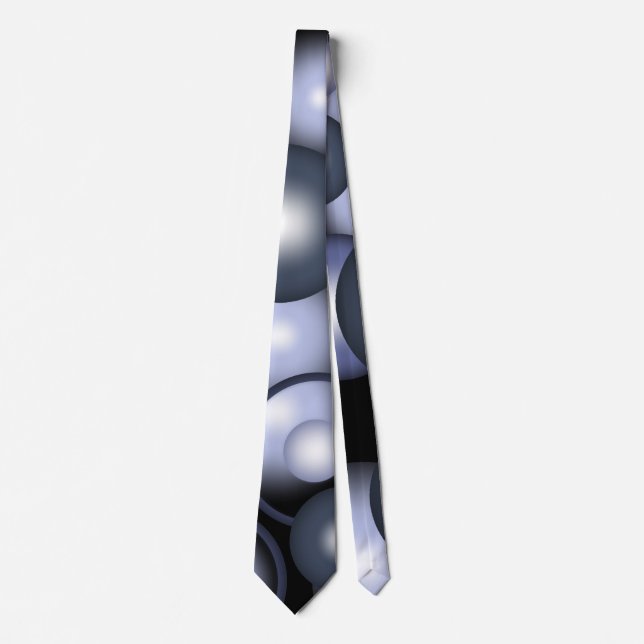 Global Concentric Circle Orbital Abstract Art Tie (Front)