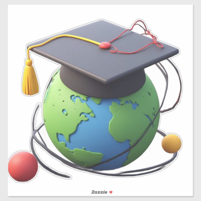 Global Education And Graduation: World With Cap (Sheet)