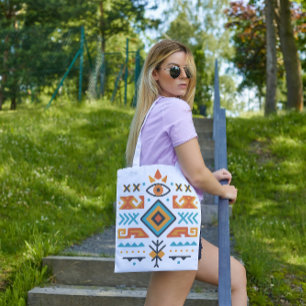 Global Ethnic Tribal Pattern Tote Bag