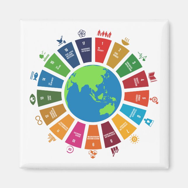 Global Goals UN SDG 2030 Magnet (Front)
