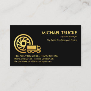 Global Gold Tire Truck Transport Business Card