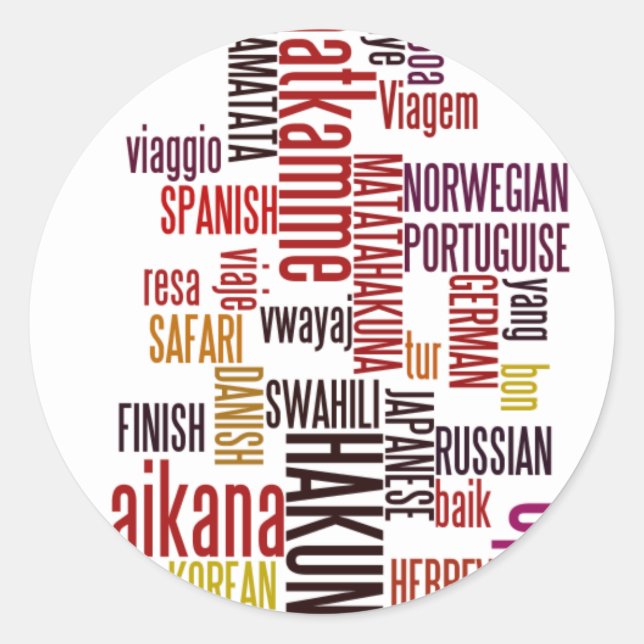 Global Groove: Hakuna Matata in Every Language Classic Round Sticker (Front)