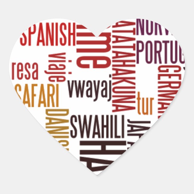 Global Groove: Hakuna Matata in Every Language Heart Sticker (Front)