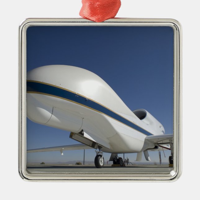 Global Hawk unmanned aircraft 2 Metal Tree Decoration (Front)