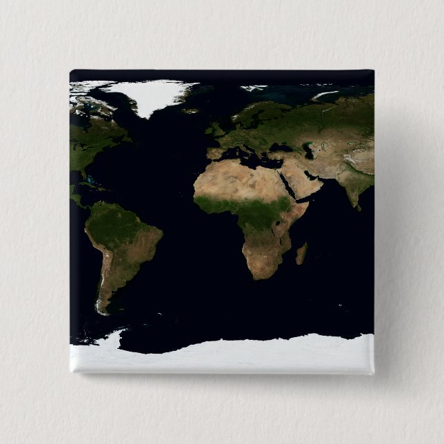 Global image of the world 15 cm square badge (Front)