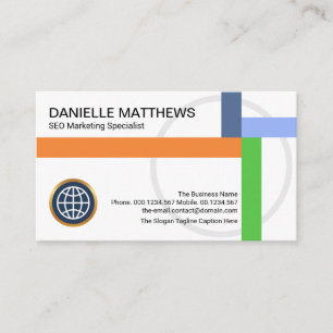 Global Intercepting Crisscross Pattern CEO Founder Business Card