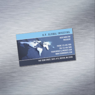 Global Internation Map Magnetic Business Card