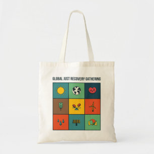 Global Just Recovery Gathering Tote Bag symbols