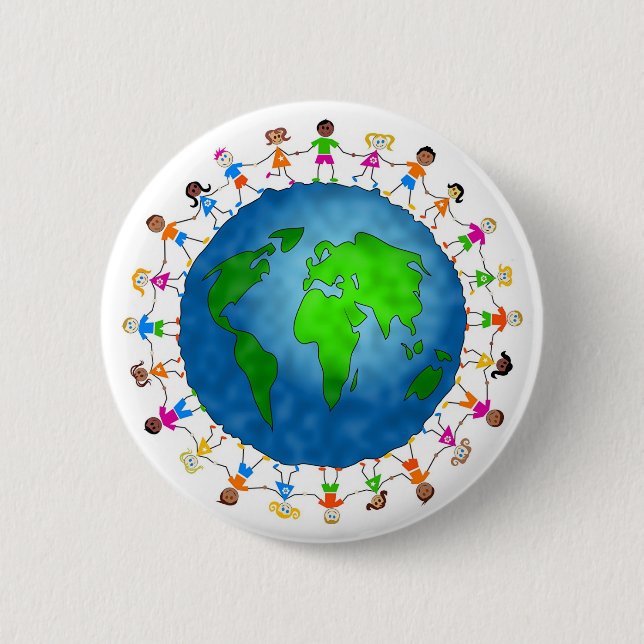 Global Kids 6 Cm Round Badge (Front)
