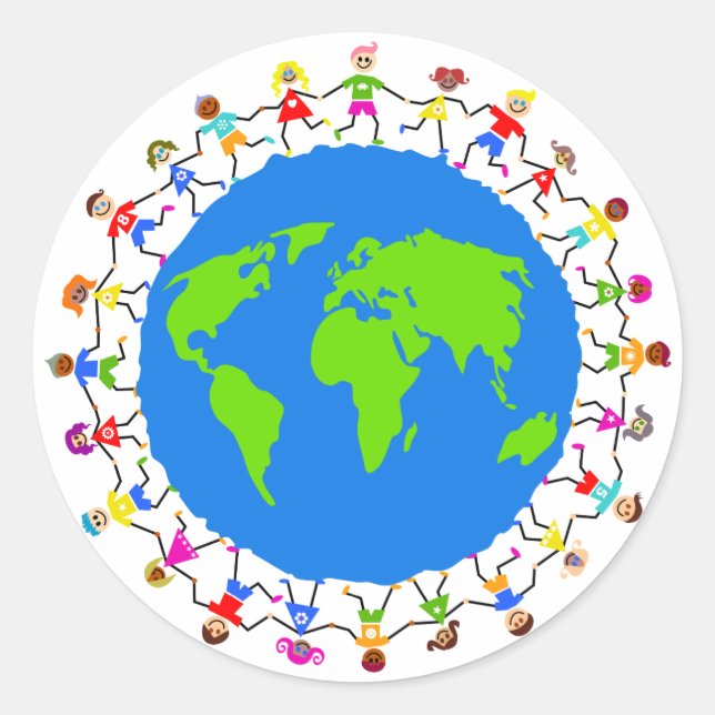 Global Kids Classic Round Sticker (Front)