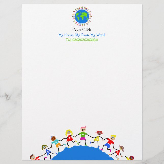 Global Kids, Letterhead Template (Front)