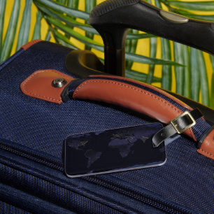 Global Map Earth's City Lights At Night. Luggage Tag