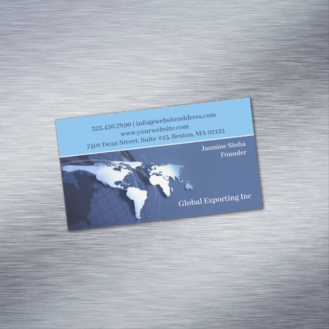 Global Map Magnetic Business Card (In Situ)