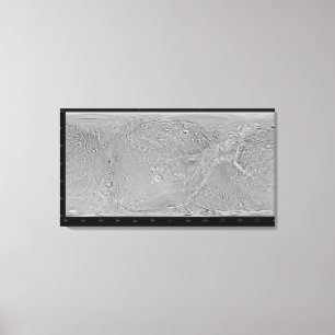 Global map of Saturn's moon Dione Canvas Print