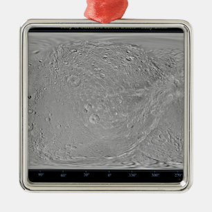 Global map of Saturn's moon Dione Metal Tree Decoration