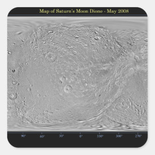 Global map of Saturn's moon Dione Square Sticker