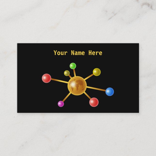 Global Molecule, Your Name Here Business Card (Front)