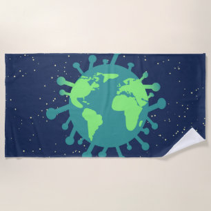 Global Pandemic (Virus Particle) (Viral Infection) Beach Towel