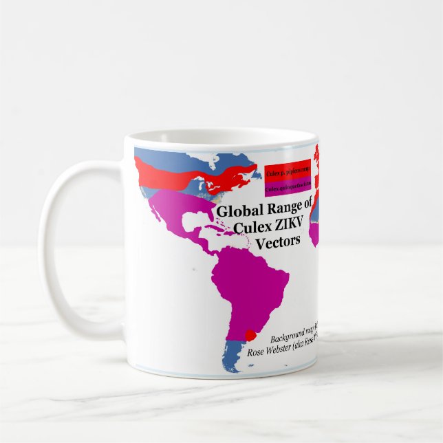 Global Range of Culex ZIKV Mug by RoseWrites (Left)