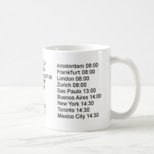 Global stock market opening hours coffee mug