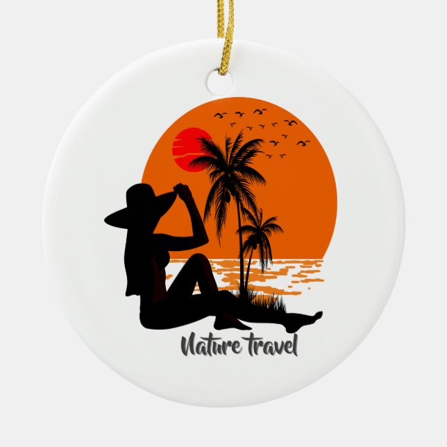 Global Tourism Resilience Day Ceramic Tree Decoration (Front)