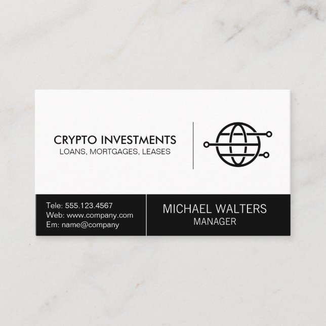 Global Transactions Tech Logo Business Card (Front)