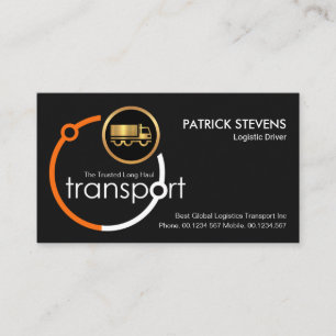 Global Transport Satellite Logistics Truck Driver Business Card