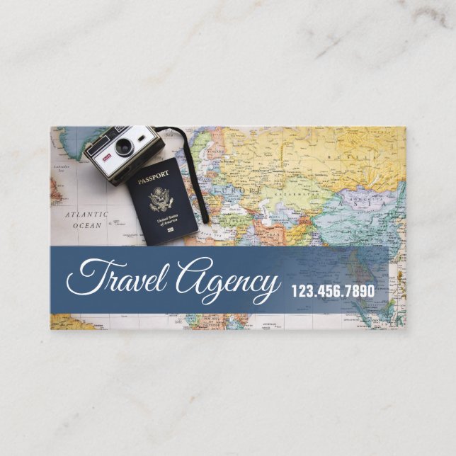 Global Travel Agency Agent Business Card (Front)
