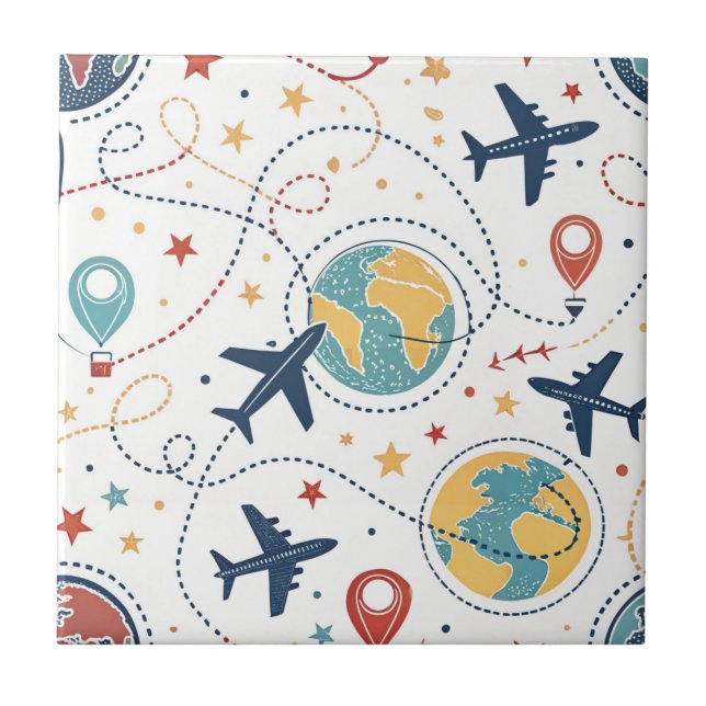 Global Travel Aviation Pattern (1) Tile (Front)